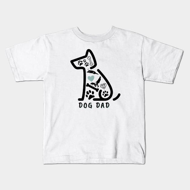 Dog Dad Kids T-Shirt by Rebecca Abraxas - Brilliant Possibili Tees